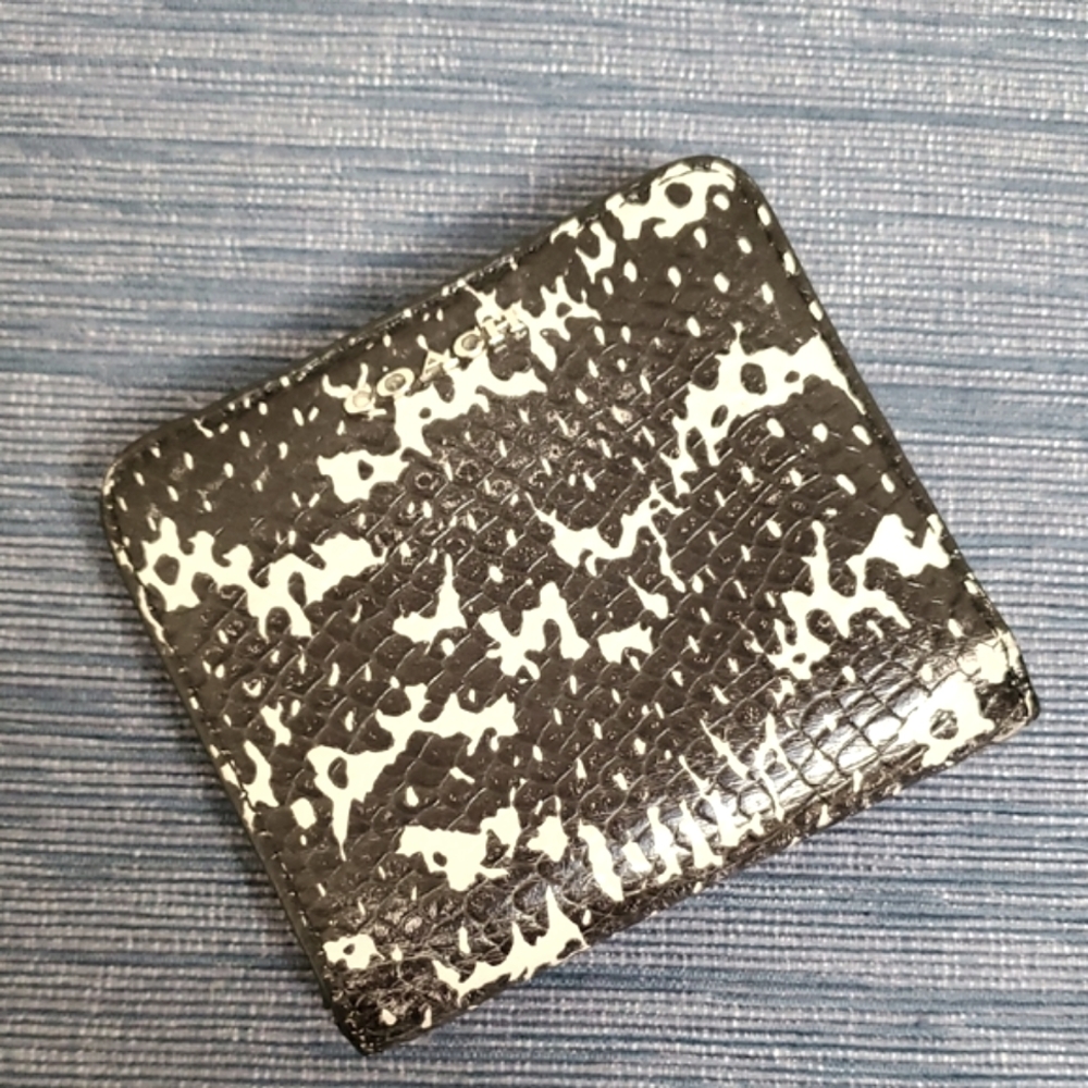 COACH Black and White Animal Print Wallet